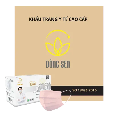 Khẩu Trang Y Tế 4 Lớp Đồng Sen Vip Cam Hồng